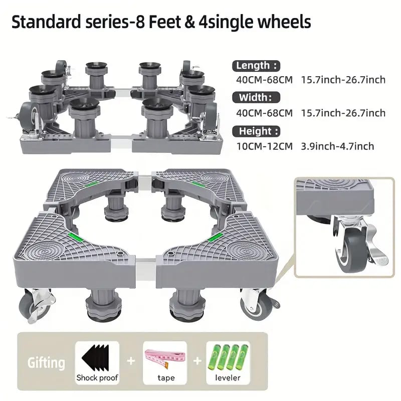 Heavy Duty 250kg Fridge/Washing Machine Stand Trolley (Expandable 42-68cm Both Sides)