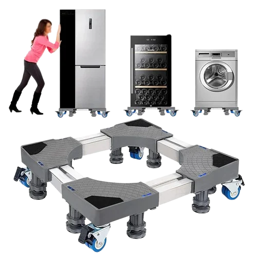 Heavy duty adjustable appliance stand — move fridge and washing machine easily