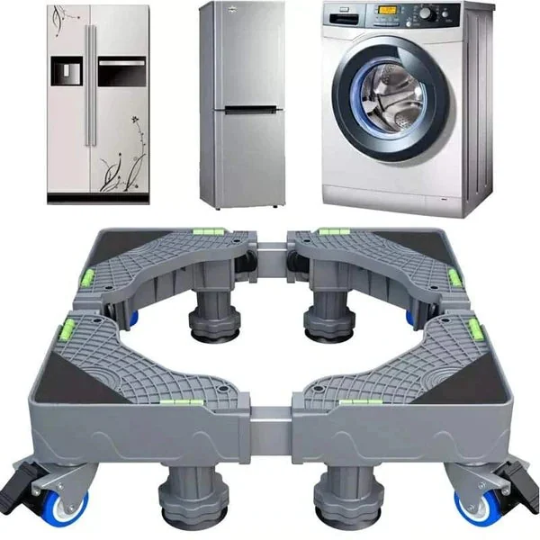Appliance stand under a washing machine and fridge