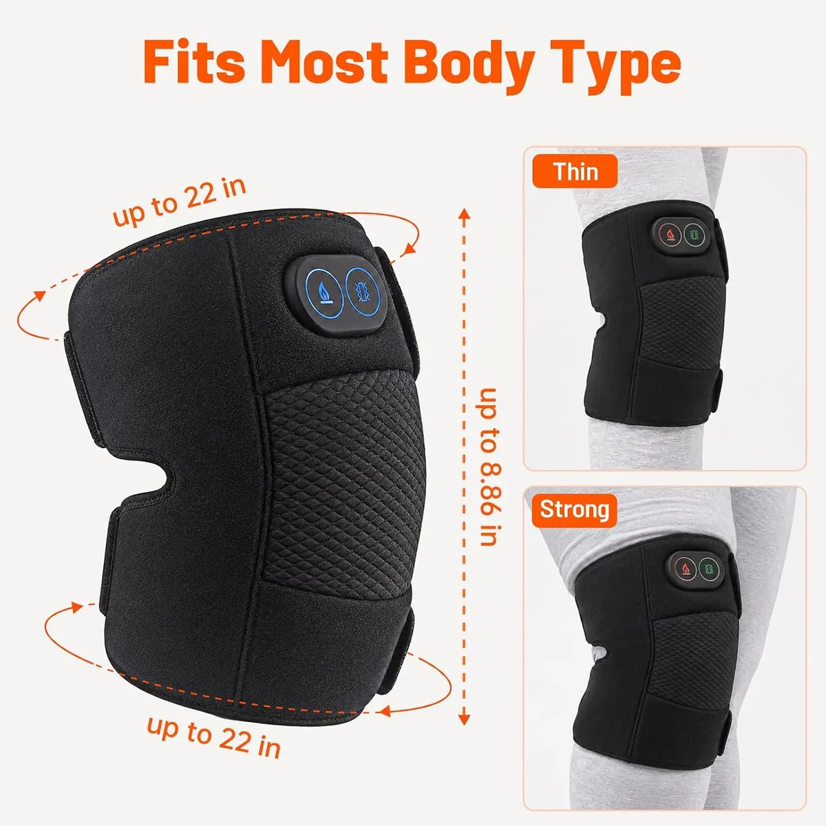 Adjustable straps fit most leg sizes